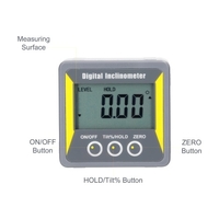 4*90 ° LCD affichage inclinomètre Portable niveau mètre multifonctionnel pratique rapporteur bois magnétique Angle règle