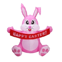 4.92FT LED Pâques agitant le lapin gonflable allumé gonflable de Pâques