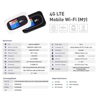 4G LTE CAT4 150 Mbps Mobile WiFi Hotspot Portable WiFi Routeur Sans Fil Wifi Portable Routeur Portable avec Fente pour Carte SIM Noir