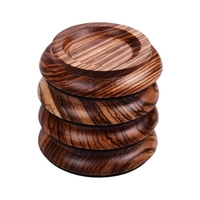 4pcs / Set droit piano roulette tasse Coaster en bois massif avec anti-dérapant EVA Pad