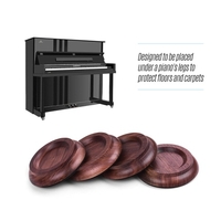 4pcs / Set droit piano roulette tasse Coaster en bois massif avec anti-dérapant EVA Pad