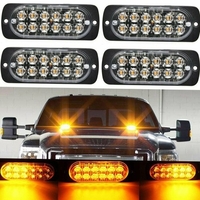 4pcs 12 stroboscopique LED feu de détresse orange feu de détresse clignotant d