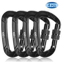 4pcs 12KN mousqueton à verrouillage Twist mousqueton gratuit