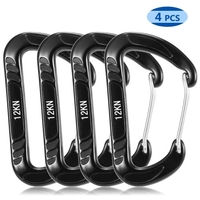 4pcs 12KN mousqueton à verrouillage Twist mousqueton gratuit