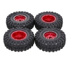4PCS 2.2IN Pneus RC sur Chenilles avec Jante Métallique Pneus de Chenilles Ultra Doux pour Rock Rock Crawler 1/10 rc Traxxas Trx4 TRX-6 Axial Scx10 90046