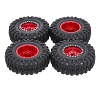 4PCS 2.2IN Pneus RC sur Chenilles avec Jante Métallique Pneus de Chenilles Ultra Doux pour Rock Rock Crawler 1/10 rc Traxxas Trx4 TRX-6 Axial Scx10 90046