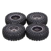 4PCS 2.2IN Pneus RC sur Chenilles avec Jante Métallique Pneus de Chenilles Ultra Doux pour Rock Rock Crawler 1/10 rc Traxxas Trx4 TRX-6 Axial Scx10 90046