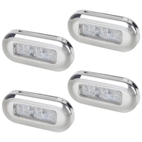 4pcs 3 pouces 12V LED en acier inoxydable Yacht Boat RV lampe de courtoisie