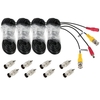 4pcs 32ft connecteur BNC DC Power Video siamois câble / lot pour caméra de vidéosurveillance DVR