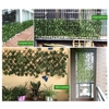 4pcs Clôture de Simulation Clôture Télescopique Fausses Fleurs Feuilles Vertes Clôture de Jardin Extérieure Mur Rambarde Feuilles Décoratives Blocage des Plantes (feuille de perceuse verte)