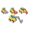 4PCS Friction alimenté voitures pousser et aller camions pour début éducatif bébé jouets Bulldozer jouet pelle route rouleau forage camion