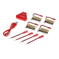 4pcs GoolRC 600mAh 3.7V 25C Connecteur JST Batterie LiPo avec Chargeur USB 4 en 1 pour JXD 509W 509G RC Quadcopter