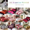 4pcs Queen Size 3D imprimé literie ensemble literie Accueil Textiles feu Lily blanc fond noir housse de couette + drap + 2 taies d