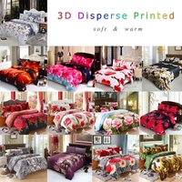 4pcs Queen Size 3D imprimé literie ensemble literie Accueil Textiles feu Lily blanc fond noir housse de couette + drap + 2 taies d