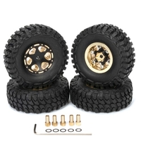 4pcs RC chenille pneus en caoutchouc RC pneus de voiture avec jantes en laiton remplacement pour 1/24 Axial SCX24 RC voiture