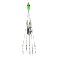 4PCS Umbrella Fishing Baits Lures Bass Fishing Rigs Five Arm Blades Wire Multi Lure Rig Kit avec Barrel Swivels