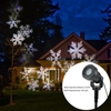 4W 4LED Moving Dynamic Snowflake Film projecteur de lumière avec le motif de base Replaceable Décoration Garden Lawn Festival de lampe Spotlight pour le mariage de Noël Xmas Party