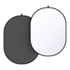 5 * 6.5ft / 1.5 * 2m Panneau de fond pliable en studio noir et blanc 2-en-1