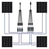 5 paires de connecteurs de câble de panneau solaire mâle/femelle avec pince à sertir 1 à 4 branches type Y clé de connecteur de branche outil d