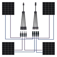 5 paires de connecteurs de câble de panneau solaire mâle/femelle avec pince à sertir 1 à 4 branches type Y clé de connecteur de branche outil d