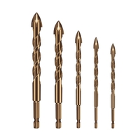 5 pièces ensemble de forets en carbure cémenté tige hexagonale pour verre doux carreaux de céramique miroir plastique brique bois