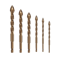 5 pièces ensemble de forets en carbure cémenté tige hexagonale pour verre doux carreaux de céramique miroir plastique brique bois