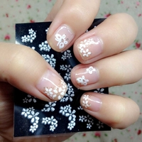 50 pcs 3D Autocollants Ongle Nail Art Stickers Design Floral Couleurs Mélangées Décalcomanies Manucure Belle Mode Accessoires Décoration Noir + Blanc + Multicouleur