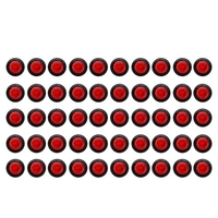 50 pièces rouge 3/4 pouces rond dégagement LED avant arrière indicateur latéral étanche voiture Signal lampe pour 12 V/24 V voiture camion RV Bus Van