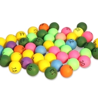 50pcs nombre de balles de ping-pong imprimées 40mm balles de tombola colorées divertissement balles de tennis de table pour le jeu et la publicité