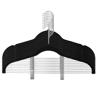 5/10 pièces Cintres avec Clips Mobiles Velours Ultra Mince No Slip Rack Jupe Pantalon Cintres pour Voyage à Domicile