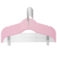 5/10 pièces Cintres avec Clips Mobiles Velours Ultra Mince No Slip Rack Jupe Pantalon Cintres pour Voyage à Domicile