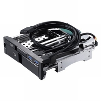 5.25 pouces interne double fente boîtier de disque dur 2.5+3.5 pouces SATA HDD/SSD boîtier conception sans outil avec 2 Ports USB3.0 serrures de sécurité