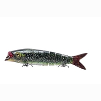 5.5in / 0.76oz Bionic Multi Articulé Leurre Dur S Natation Action Leurre De Pêche 8 Segment Coulant Leurre De Pêche VIB Appât Crankbait 3D Yeux Réalistes Artificielle Leurres De Pêche Crochet avec Crochets Aigus Tackle