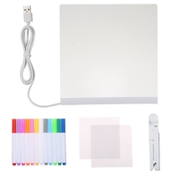 5.9 pouces X 5.9 pouces LEDs Message Board Tablet Kit Set avec 12 marqueurs colorés
