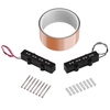 5cm * 2m / 2inch * 6.6FT Ruban de blindage en feuille de cuivre conductrice adhésive - Conducteur simple face + 2pcs 4 cordes Jazz Bass Guitar Black Bridge Micros compatibles avec 4 cordes JB Bass Guitar
