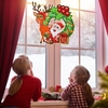 5D diamant peinture guirlande de noël bricolage guirlande ronde décoration ornements ensemble pour fenêtre mur porte décor adultes enfants