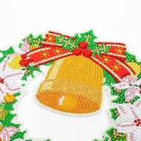 5D diamant peinture guirlande de noël bricolage guirlande ronde décoration ornements ensemble pour fenêtre mur porte décor adultes enfants