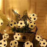 5ft 10LED chaîne lumières Football Football en forme de fée lumières LED décoratif suspendus lumières pour coupe du monde pâques carnaval fêtes