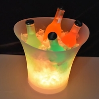 5L 7 Couleurs LED Lumière Seau à Glace Champagne Vin Boissons Bière Glace Glacière Bar Parti