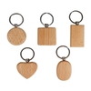 5PCS Chaînes à clé en bois blanc Rectangle hêtre Pentantent à chaîne à clé pour gravure au laser Matériel de bricolage Métier Mariage Anniversaire Décor d