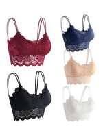 5Pcs femmes dentelle soutien-gorge Camisole sans fil Crop hauts