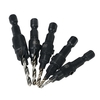 5pcs HSS fraise conique cône bit ensemble 1/4 "tige hexagonale changement rapide foret conique pour vis à bois menuiserie alésoir chanfrein fraisage