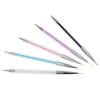 5pcs Nail Art Painting Brush 09.07 / 11/15 / 20mm cristal acrylique Nail Art Peinture Dessin Ligne Brosse Nylon cheveux Pen Nail Liner outil de manucure