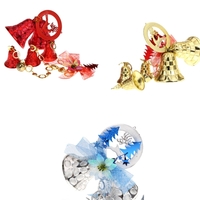 5pcs Noël Bell Tree boules décoration légère ornements Glitter cloches