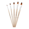 5pcs Pinceaux À Pointe Ronde Ensemble Nylon Cheveux Manche En Bois Artistes Pinceaux pour Enfants Adultes Débutants pour Acrylique Huile Aquarelle Gouache Ongles Corps Visage Détaillant Peinture Art Artisanat Fournitures