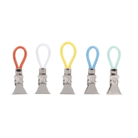 5pcs pinces à linge de thé clips métalliques suspendus en tissu