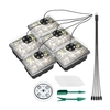 5PCS Plateau de démarrage de graines de plantes avec lampes de culture pour planter des graines 60 cellules de semis Kit de démarrage de plantes biologiques avec 5 étiquettes 2 outils de transplantation