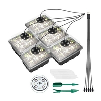 5PCS Plateau de démarrage de graines de plantes avec lampes de culture pour planter des graines 60 cellules de semis Kit de démarrage de plantes biologiques avec 5 étiquettes 2 outils de transplantation