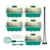 5PCS Plateau de démarrage de graines de plantes avec lampes de culture pour planter des graines 60 cellules de semis Kit de démarrage de plantes biologiques avec 5 étiquettes 2 outils de transplantation