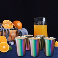 5pcs tasses en acier inoxydable capacité de 500 ml pour enfants adultes tasses en métal incassables pour voyage camping en plein air fête réunion de famille